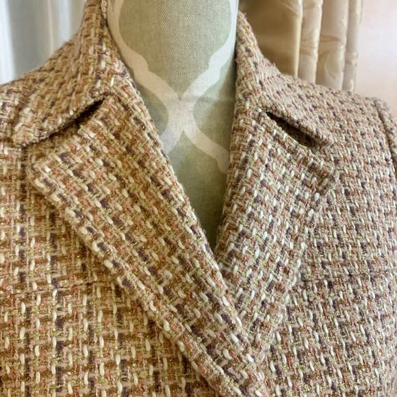 Tweed Coat with Embellished Belt Mid Length - Picture 4 of 8